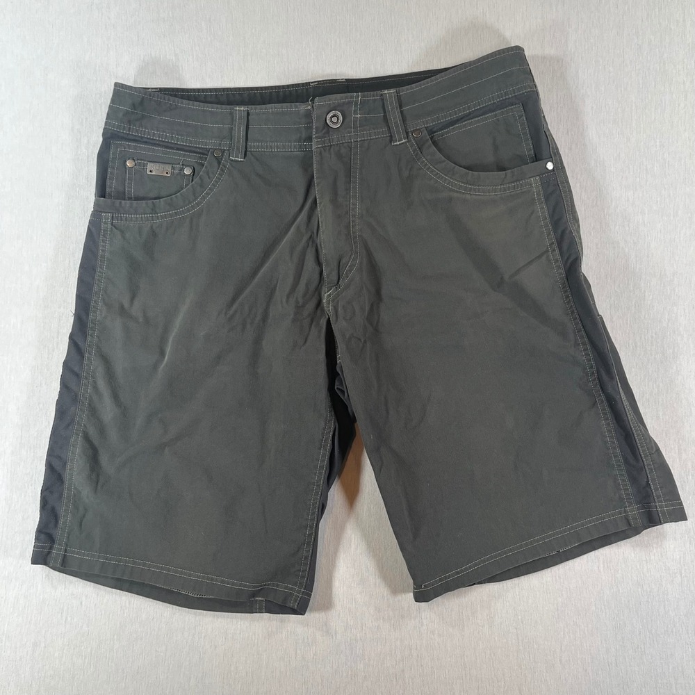 Kuhl Radikl Shorts Mens 36 Dark Gray Hiking Outdoor Cargo Pockets 10.5" Inseam
